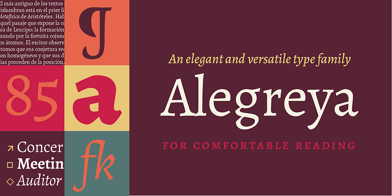 Alegreya Font - Designed by Juan Pablo del Peral from Google