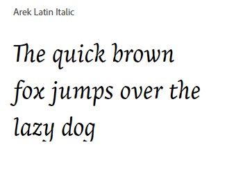 Arek Latin Italic Font