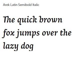 Arek Latin Semibold Italic Font