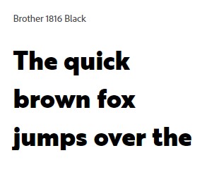 Brother 1816 Black Font