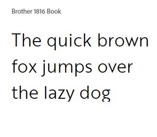 Brother 1816 Book Font
