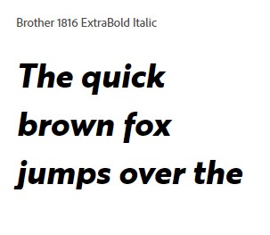 Brother 1816 ExtraBold Italic Font