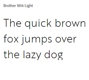 Brother 1816 Light Font