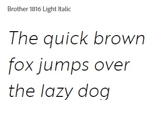 Brother 1816 Light Italic Font