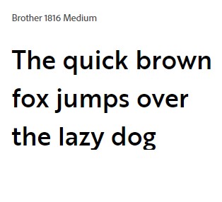 Brother 1816 Medium Font