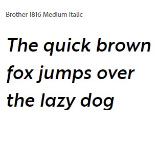 Brother 1816 Medium Italic Font