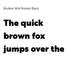Brother 1816 Printed Black Font