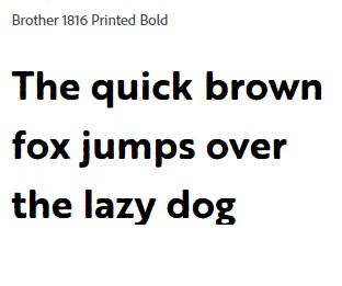 Brother 1816 Printed Bold Font