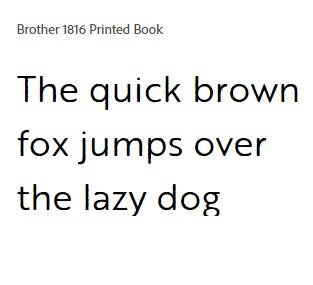 Brother 1816 Printed Book Font