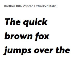 Brother 1816 Printed ExtraBold Italic Font
