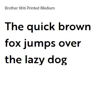Brother 1816 Printed Medium Font