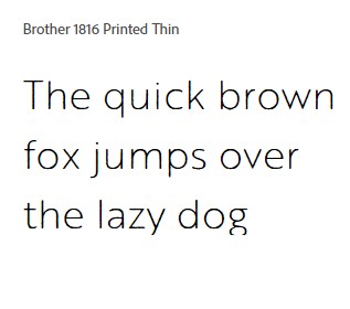 Brother 1816 Printed Thin Font