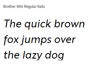 Brother 1816 Regular Italic Font
