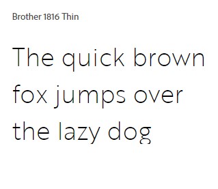 Brother 1816 Thin Font