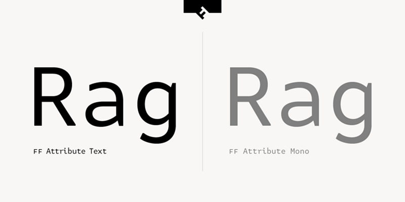 FF Attribute Text side by side with FF Attribute Mono from FontFont