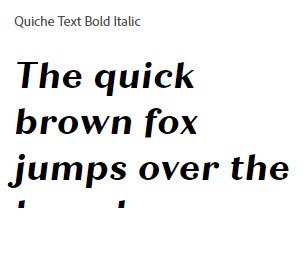 Quiche Text Bold Italic Font