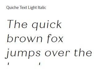 Quiche Text Light Italic Font