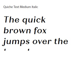 Quiche Text Medium Italic Font