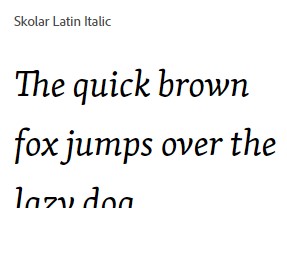 Skolar Latin Italic Font