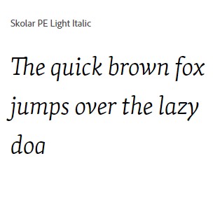Skolar PE Light Italic Font