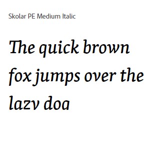 Skolar PE Medium Italic Font
