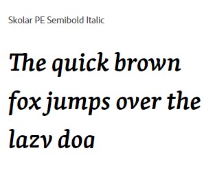 Skolar PE Semibold Italic Font