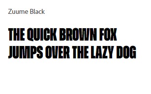 Zuume Black Font