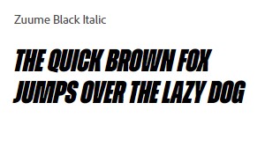 Zuume Black Italic Font