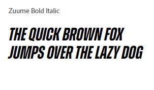 Zuume Bold Italic Font