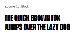 Zuume Cut Black Font
