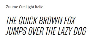 Zuume Cut Light Italic Font