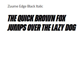 Zuume Edge Black Italic Font