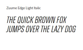 Zuume Edge Light Italic Font
