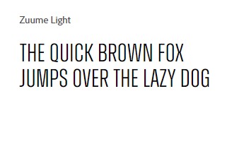 Zuume Light Font